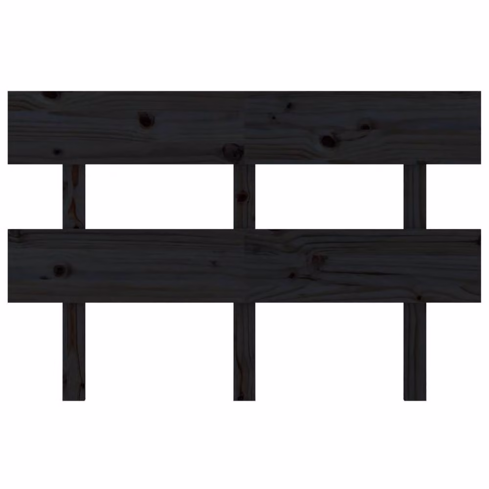 Berkfield Home Rustic Solid Pine Bed Headboard in Black, W/D/H: 124 x 3 x 81 cm – 3