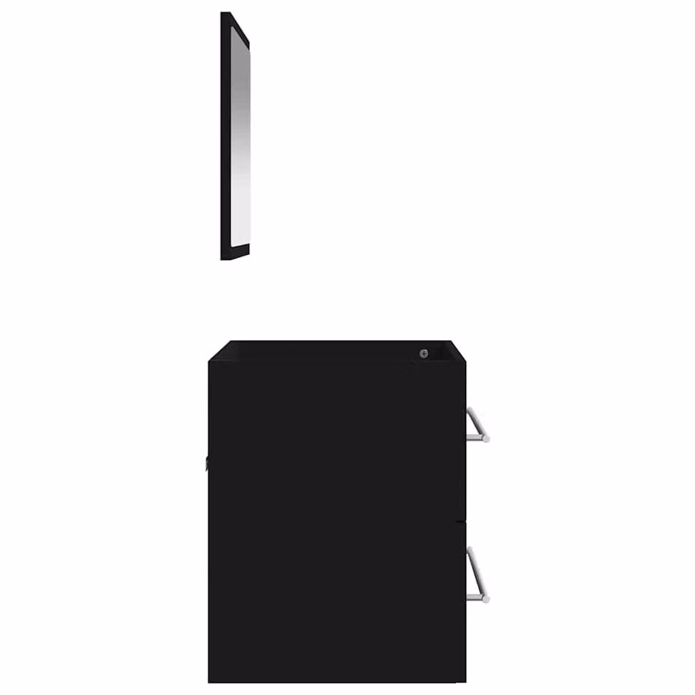 Berkfield Home Wall Mounted Black Matt Bathroom Cabinet with Mirror and Internal Shelves – 3