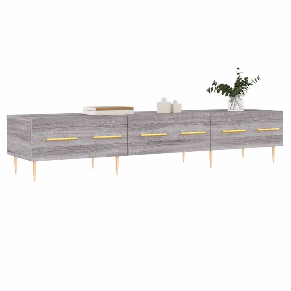 Berkfield Home Grey Sonoma TV Cabinet in Engineered Wood W/D/H: 150 x 36 x 30 cm – 3