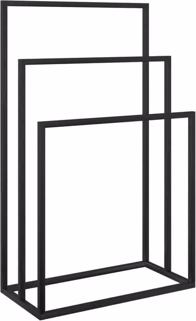 Berkfield Home Freestanding Metal Towel Rack in Black, W/D/H: 48 x 24 x 79 cm – 1