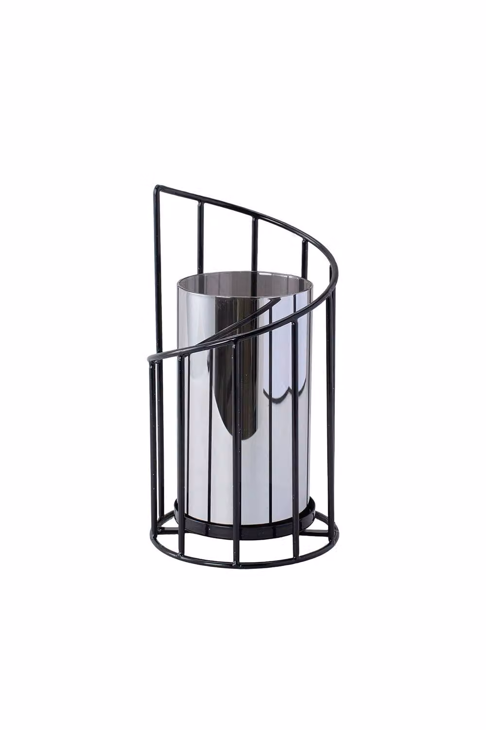 ExtraStar Set of 2 Black Metal Pillar Lantern Candle Holders for Tabletop Decor – 3