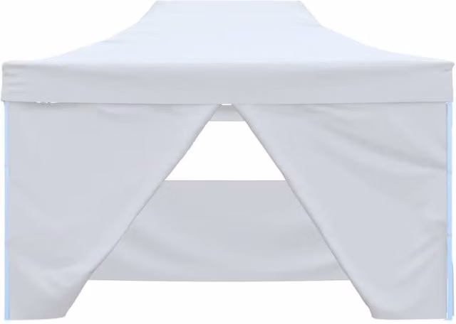 Berkfield Home Durable Foldable Party Tent with 4 Sidewalls and Windows, White, W: 4.5 m, D: 3 m, H: 2.1 m