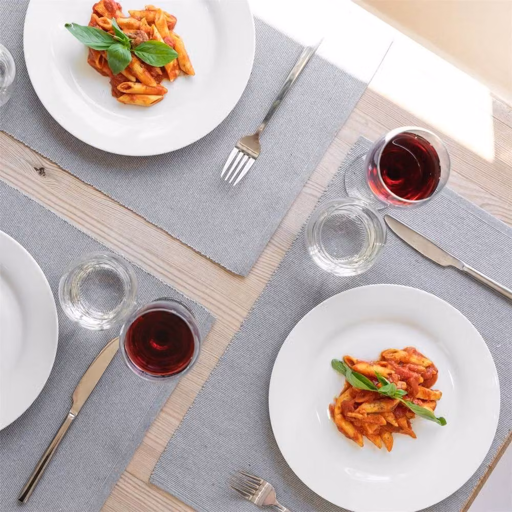 PAWNORA Ribbed Cotton Placemats, Grey, Pack of 6, W: 48 cm, D: 33 cm – 2