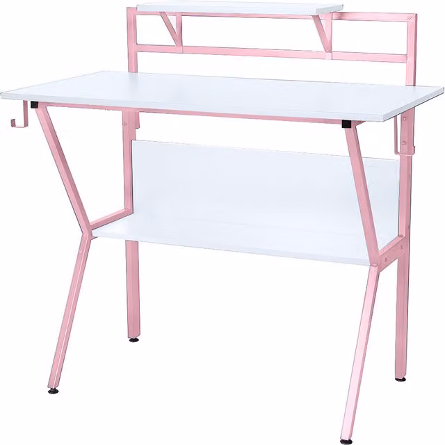 Neo 2 Tier Ergonomic Gaming Desk in Pink