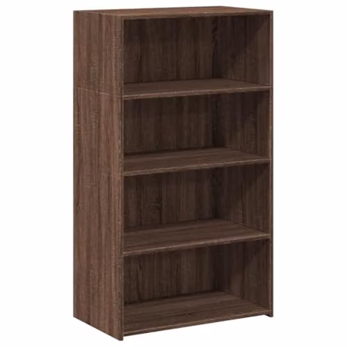 vidaXL Modern Highboard in Brown Oak with Internal Shelves and Doors, W/D/H: 70 x 41 x 124 cm