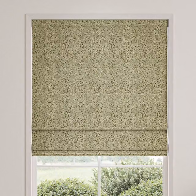 William Morris Bird and Anemone Floral Blackout Roman Blind in Green