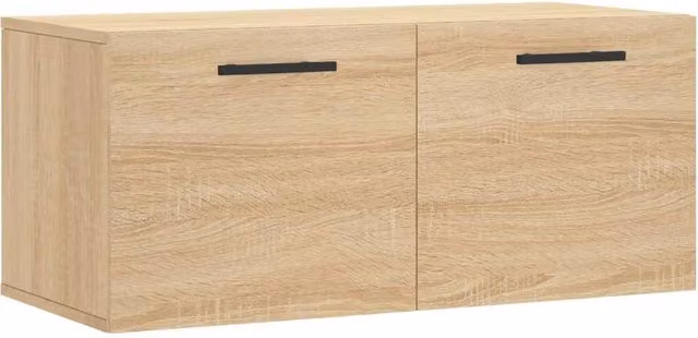 Berkfield Home Sonoma Oak Wall Cabinet in Light Brown, W: 80 cm, D: 36.5 cm, H: 35 cm