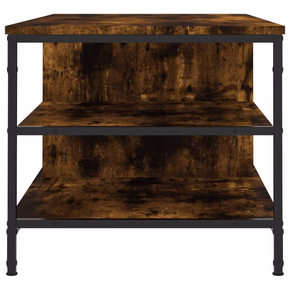 Berkfield Home Decorative Smoked Oak Coffee Table in Brown, W/D/H: 100 x 50 x 45 cm – 3