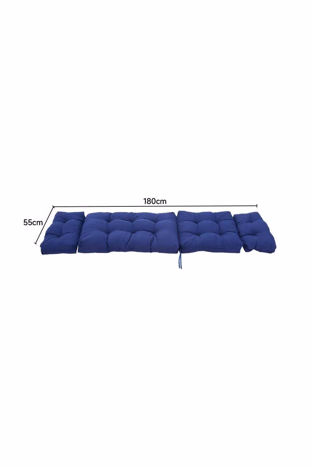 Garden Sanctuary Navy Blue Thickened Lounger Cushion with Anti-Slip Cover, W: 180 cm, D: 55 cm – 2
