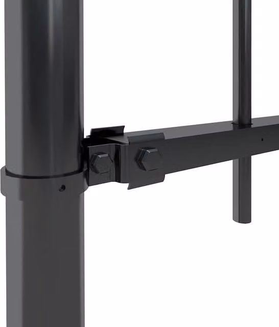Berkfield Home Elegant Spear Top Steel Garden Fence, Black, W: 15.3 m, H: 1.9 m
