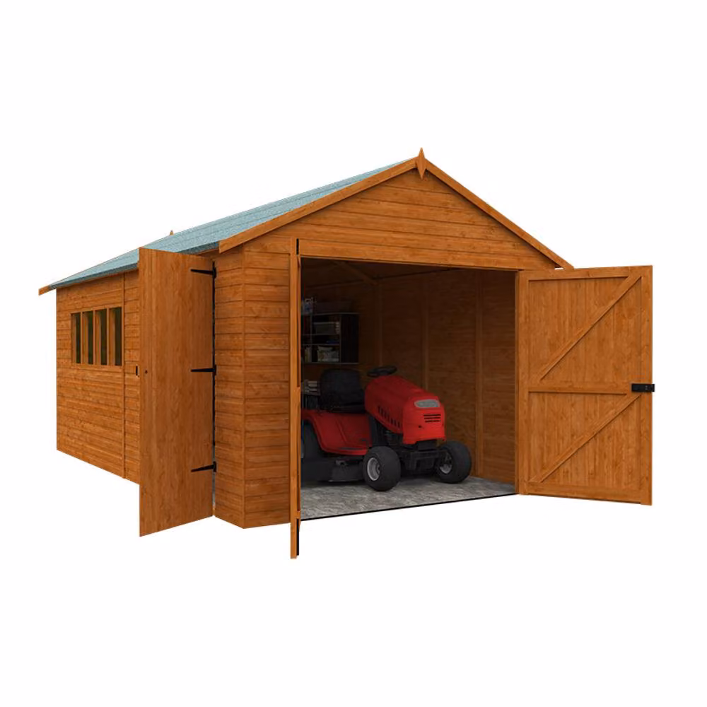 Buttercup Farm 12mm Solid Wood Pine Garage Shed in Burnt Orange – 2