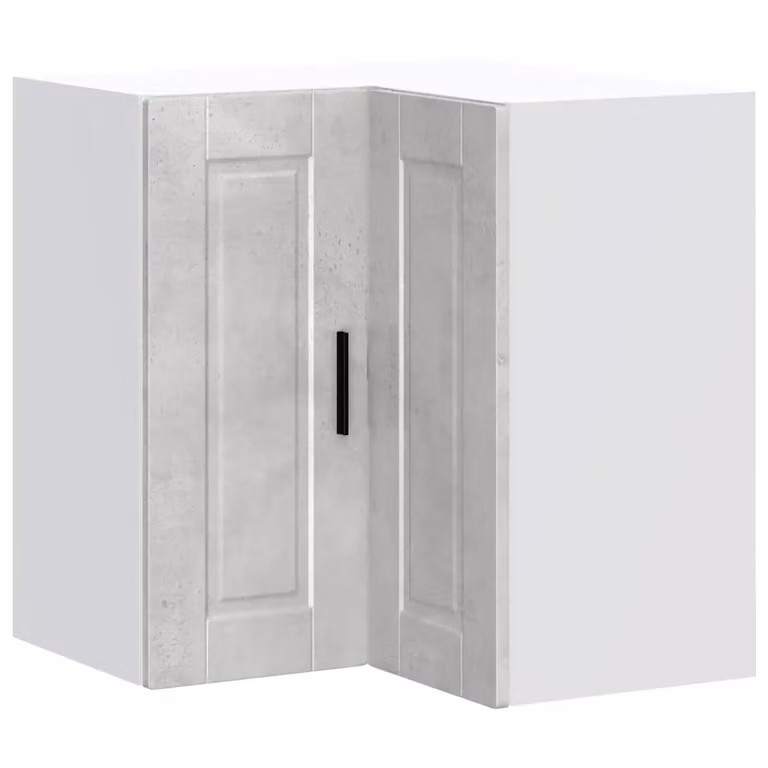 Berkfield Home Porto Modern Wall Mounted Kitchen Corner Cabinet in Matt Concrete Grey MDF
