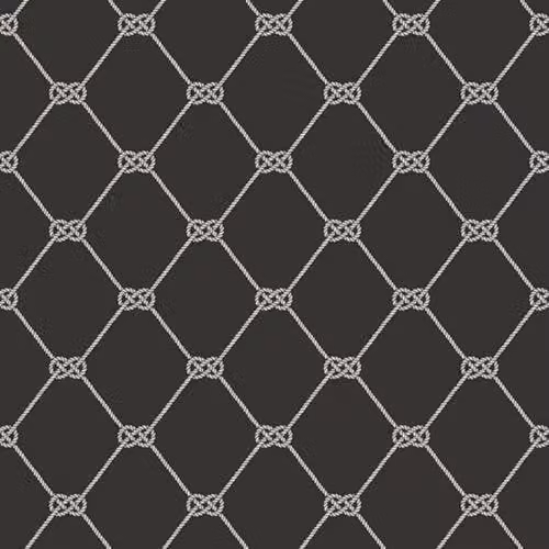 Galerie Deauville 2 Rope Design Abstract Geometric Maritime Wallpaper in White and Black