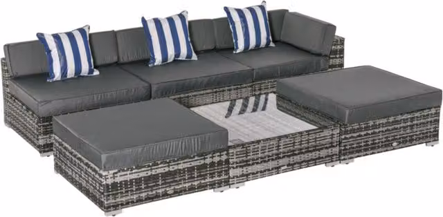 Chilli Seating Modern Rattan Snug Set in Grey