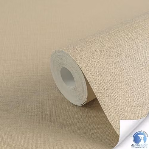 Livingwalls DESIGNDROP Pre-pasted Non-Woven Plain Wallpaper in Brown and Beige, W: 0.53 m, L: 10.05 m – 2
