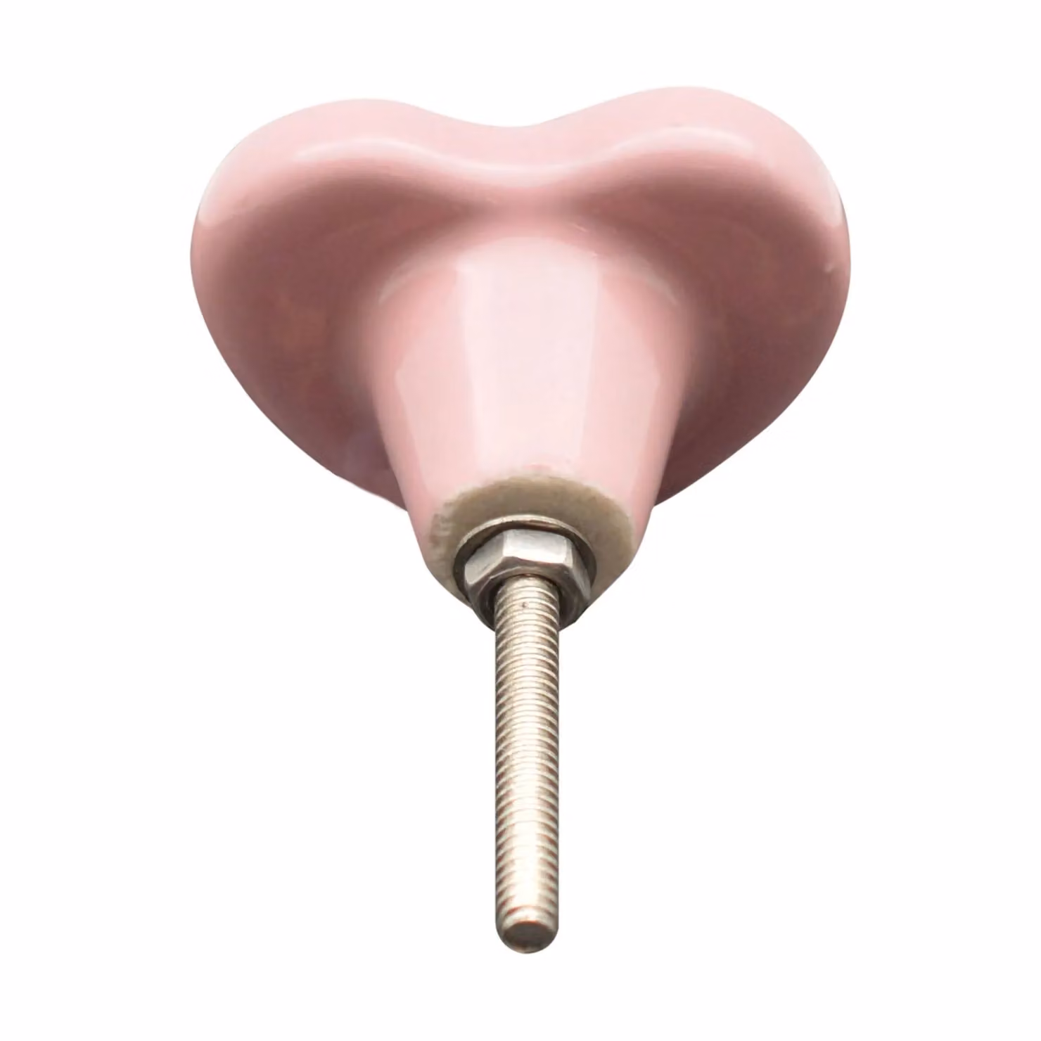 Nicola Spring Pink Ceramic Heart Cabinet Knobs, Pack of 6 – 2