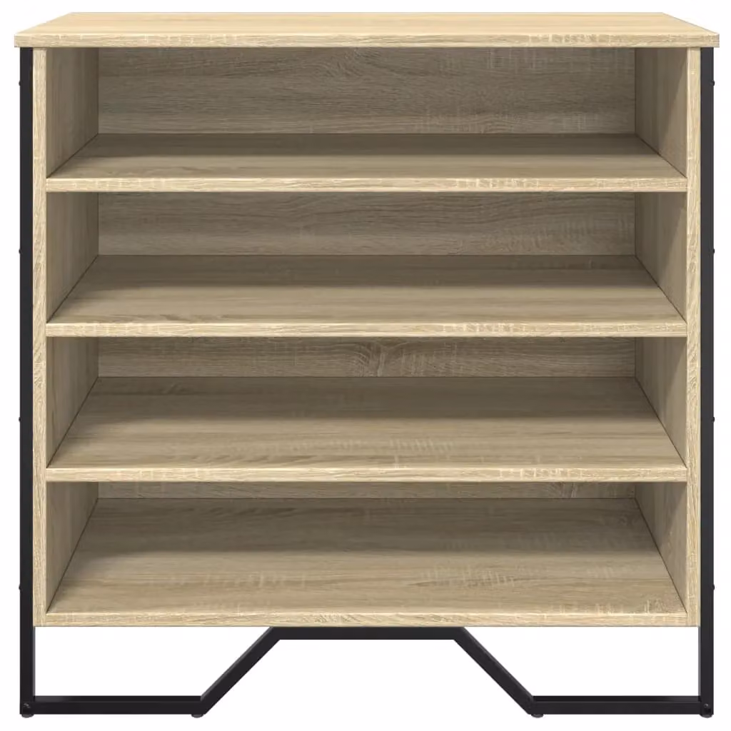 Berkfield Home Shoe Cabinet in Sonoma Oak with Integrated Seat, W/D/H: 80 x 38 x 78 cm – 3