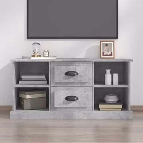 vidaXL Smoked Oak TV Cabinet in Brown and Grey, Modern Engineered Wood TV Stand with Storage Space, W/D/H: 180 x 40 x 48 cm