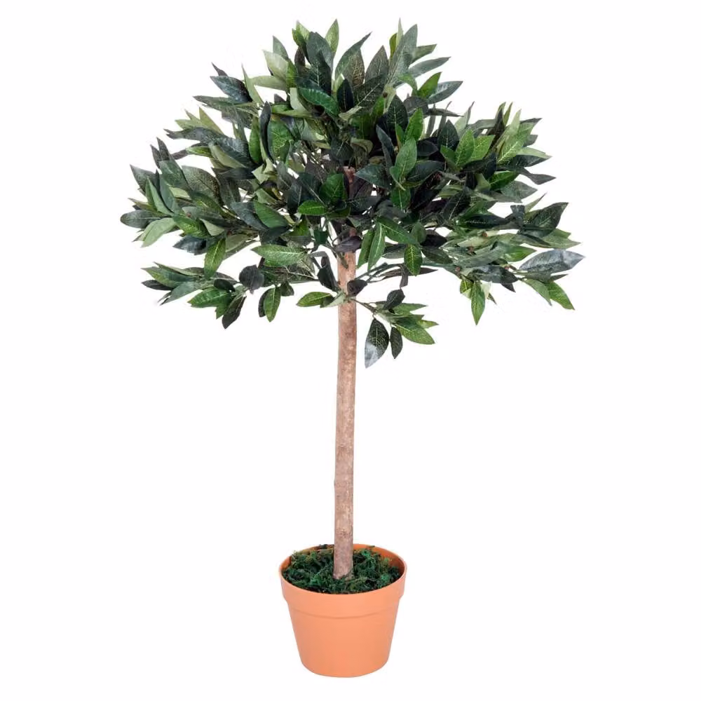 Wyld Haus Niladi Artificial Mediterranean Olive Tree in a Green and Orange Pot – 2