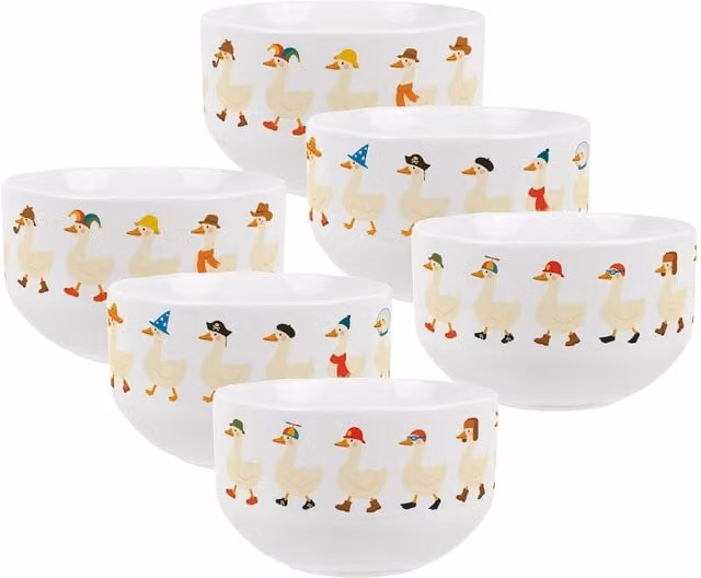 Purely Home Silly Goose Ceramic Cereal Bowl, White