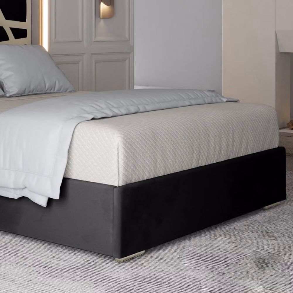 Casani Elveden Upholstered Velvet Designer Bed Frame with Metal Accents, W/D/H: 200 x 189 x 127 cm – 4