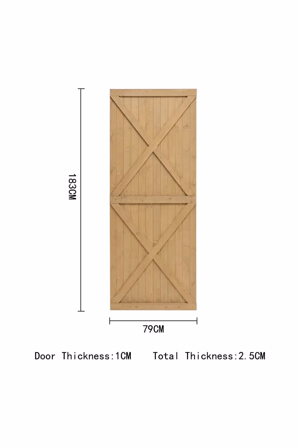 Living and Home Brown Pine Wood Garden Flat Top Swing Gate with Latch and Hinges, H: 183 cm, W: 79 cm – 4