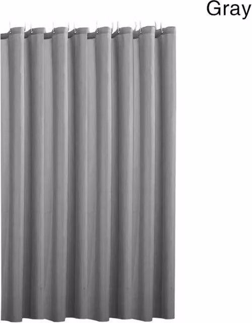 NESTLUNE Waterproof Grey Fabric Shower Curtain with Hooks, W/H: 180 x 180 cm