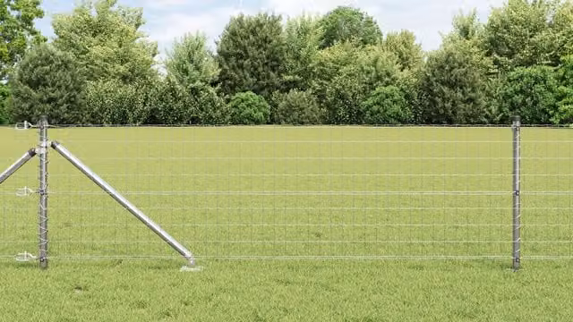 Berkfield Home Euro Fence with 7 Spike Posts, Galvanised Steel, Silver, 0.8 x 10 m