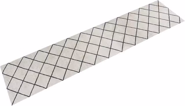 Berkfield Home Washable Grey Velvet Kitchen Rug with Diamond Pattern, W: 60 cm, L: 300 cm – 1