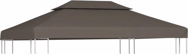 Berkfield Home 2-Tier Gazebo Top Cover, Beige, W: 4 m, D: 3 m – 1