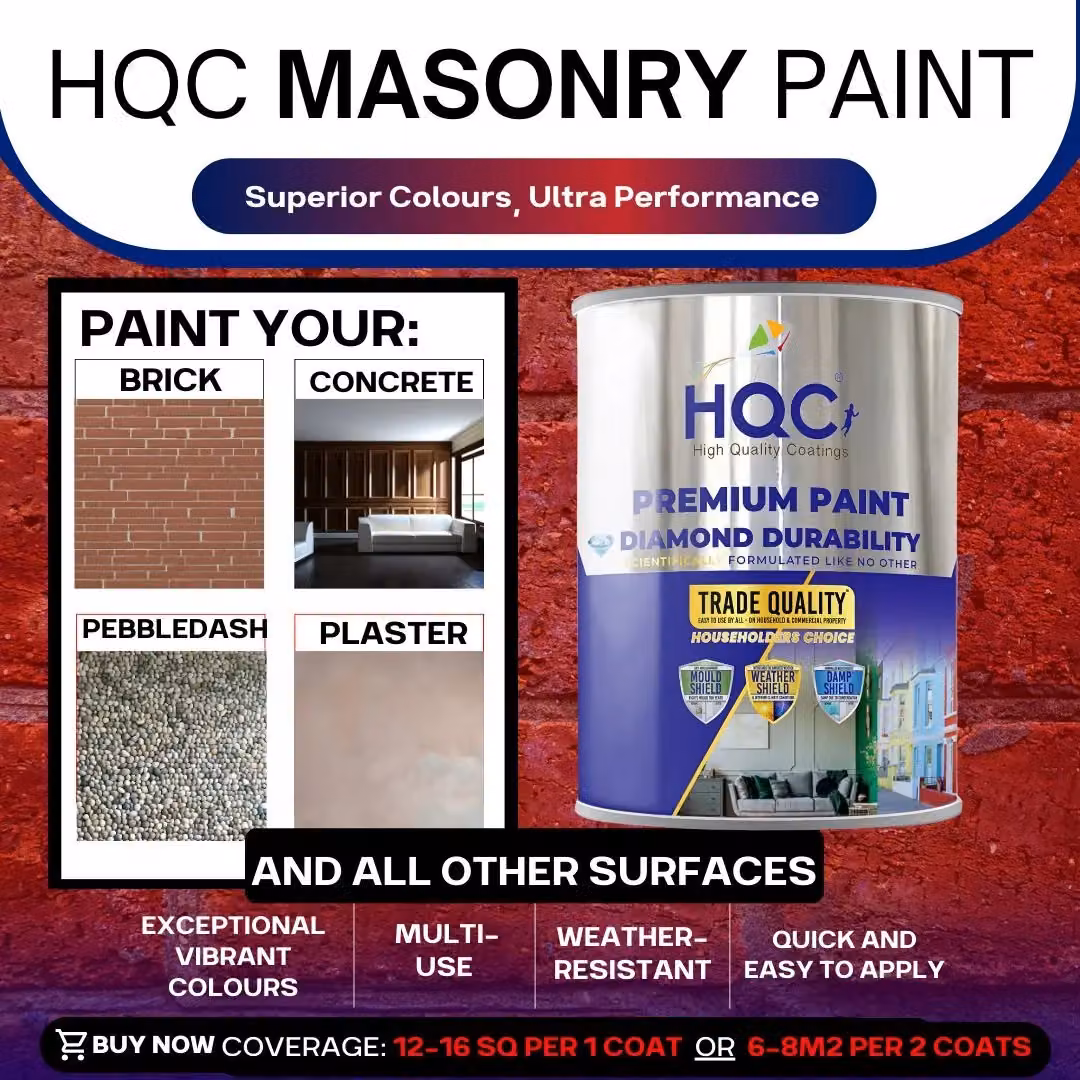 HQC PAINTS Grey Masonry Touch Up Paint, 1 l – 3
