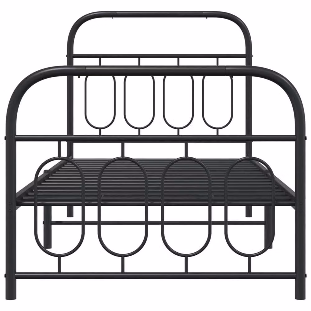 Berkfield Home Metal Bed Frame with Footboard in Black, W/D/H: 90 x 200 cm – 3