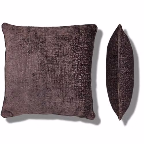 Kampala Hill Belmont Set of 2 Chenille Textured Square Decorative Cushions with Removable Covers, Aubergine, W/D/H: 55 x 55 x 55 cm – 4
