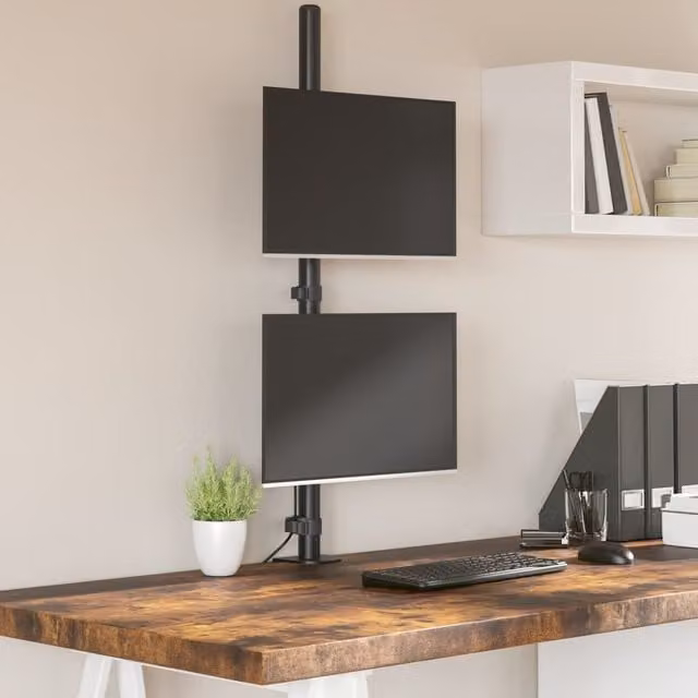 Berkfield Home Dual Monitor Stand in Black Steel with VESA 75/100 mm