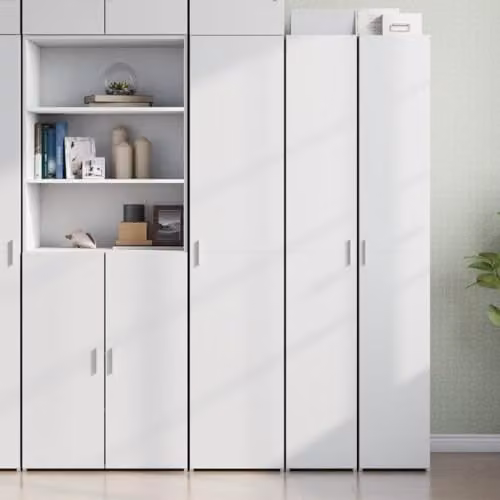 vidaXL Modern White Highboard in MDF with Hinged Doors, W/D/H: 40 x 42.5 x 185 cm – 2