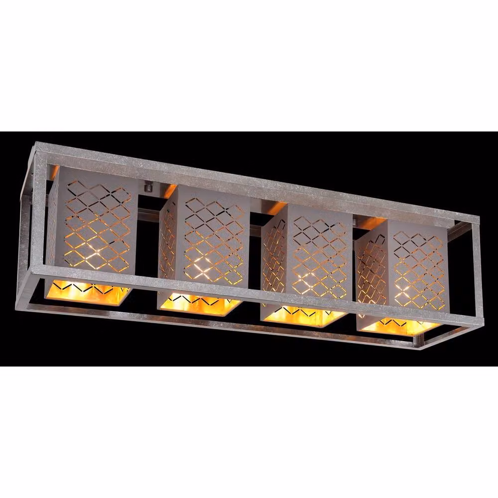 Netlighting Thomas Silver Ceiling Spotlight Bar with 4x E27 Sockets – 3