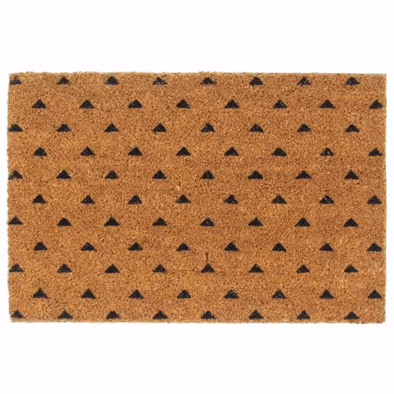Berkfield Home Rectangular Coir and PVC Door Mat in Brown and Sand, W: 60 cm, D: 40 cm