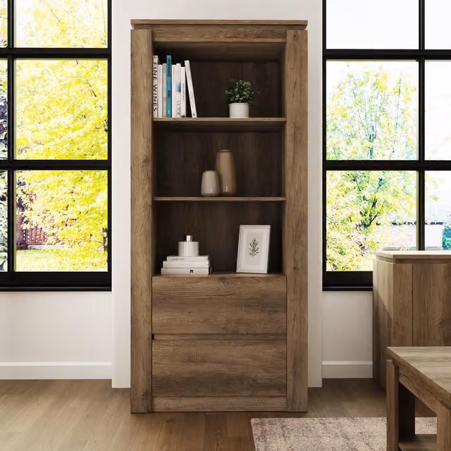 GFW Modern Brown Wood Bookcase – 2