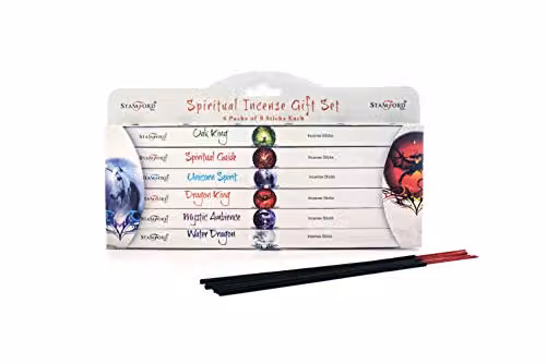 Stamford Spiritual Incense Collection Gift Set in White, 6 Fragrances, W: 27 cm, D: 16 cm, H: 1.5 cm