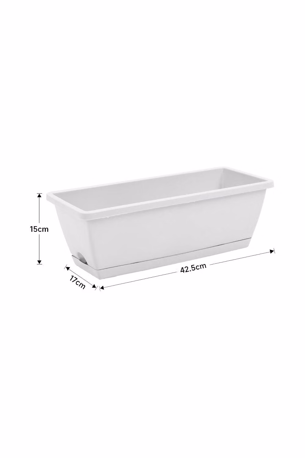 Living and Home 5-Piece Rectangle Garden Planter Set in Grey and White – 4
