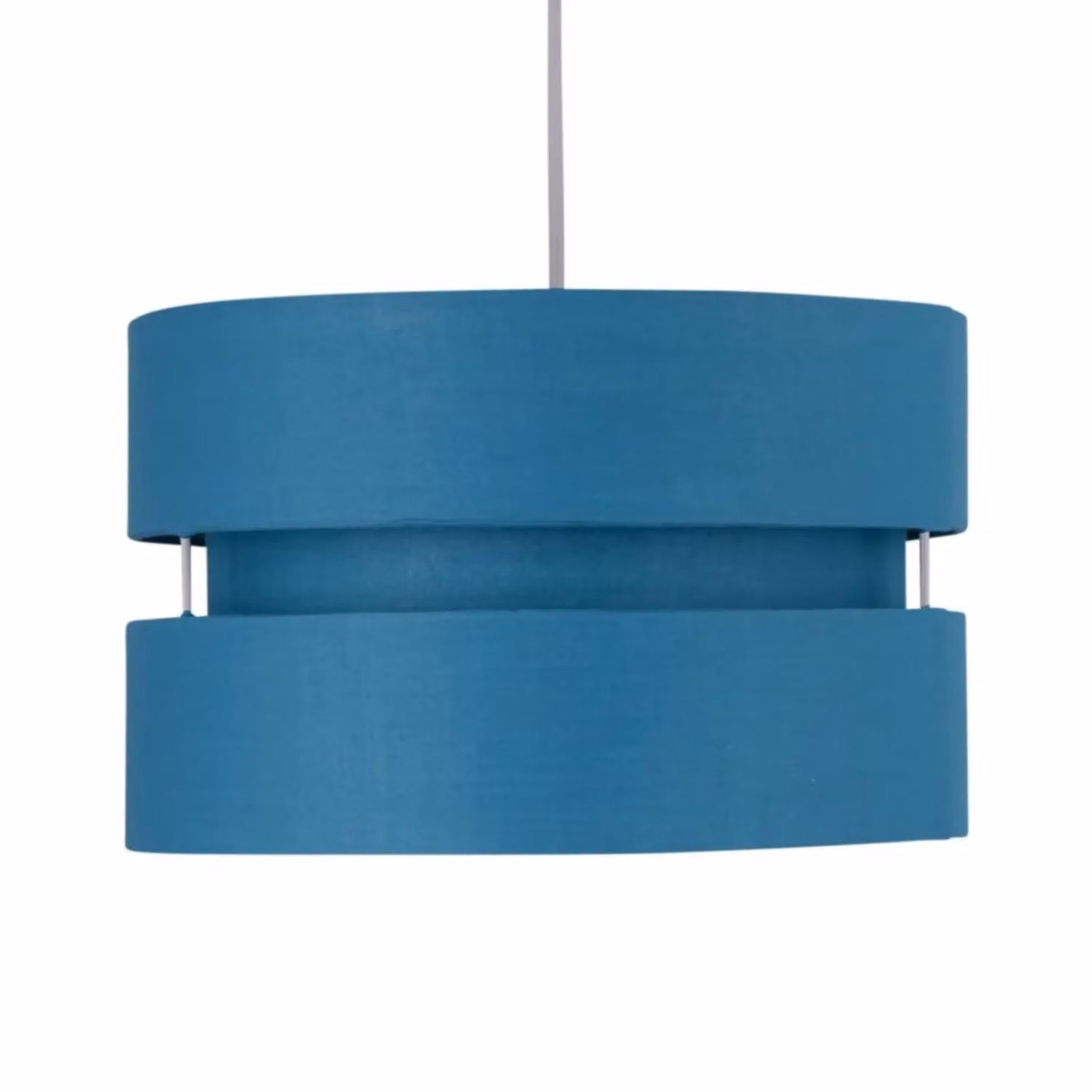 First Choice Lighting Petrol Blue Layered Easy Fit Drum Light Shade, W: 30 cm, D: 30 cm, H: 19 cm – 2
