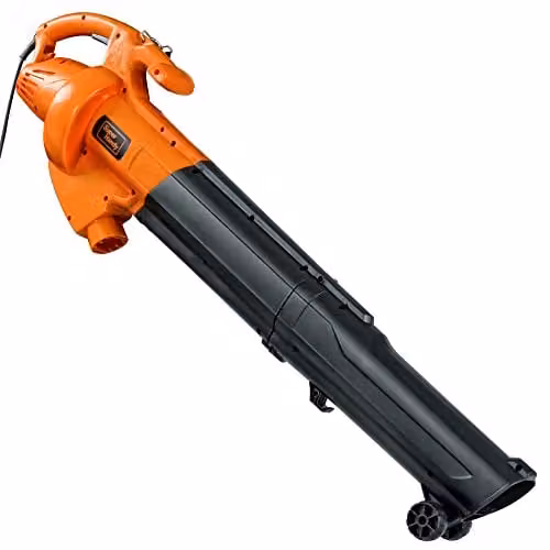 SuperHandy 2400W Electric Leaf Blower, Vacuum and Mulcher in Black and Orange
