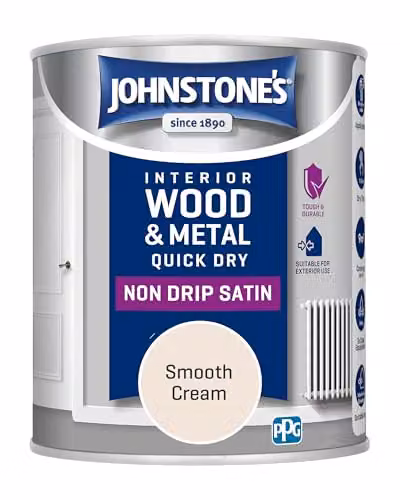 Johnstone's Quick Dry Satin Paint for Wood and Metal, Beige, 0.75l – 3