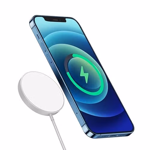 SilverLabel Magnetic Wireless Charger, White Compact Wireless Charging Pad with Universal Compatibility