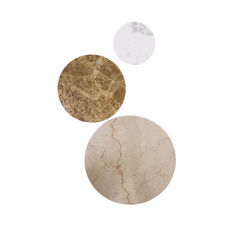 Dome Deco TUMBA Abstract Round Wall Hanger Set in Multicolour and White Stone