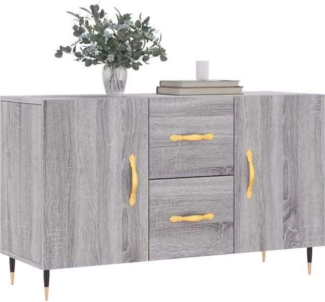 Berkfield Home Grey Sonoma Sideboard in Engineered Wood W/D/H: 100 x 36 x 60 cm