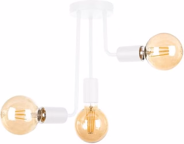 Netlighting Megan Multi Arm Semi Flush Ceiling Light, White, Diameter: 25 cm, 3x E27