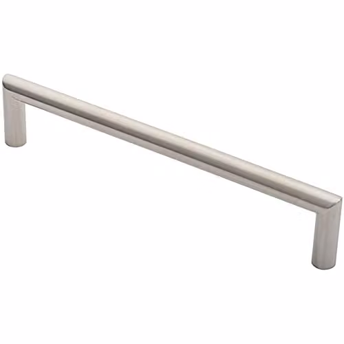 Loops 19mm Mitred Pull Door Handle in Brushed Satin Stainless Steel, Silver, 300mm Fixing Centres