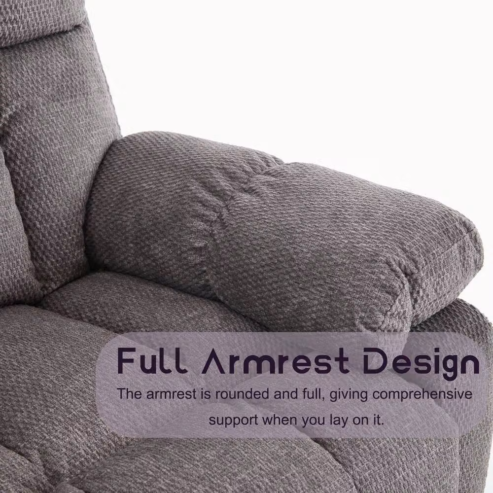 FURNITURE ONE Manual Recliner Sofa Set in Grey Fabric Upholstery, including 2-Seater Sofa and Armchair – 4