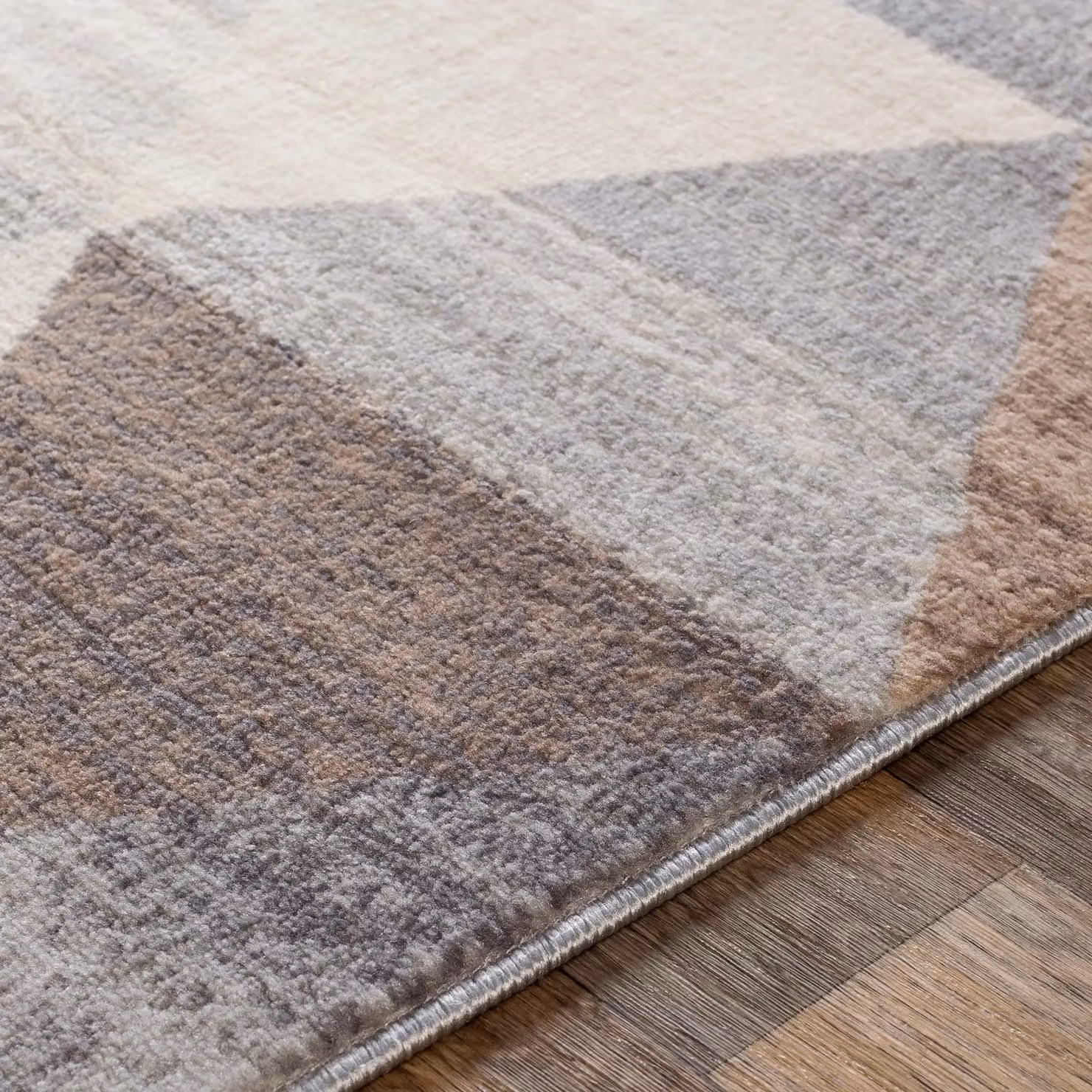 Livabliss Roma Geometric Machine Woven Rug in Grey, Brown and White, W: 200 cm, D: 275 cm – 3